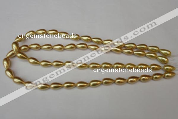 CSB857 15.5 inches 8*14mm teardrop shell pearl beads wholesale