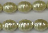 CSB887 15.5 inches 13*16mm whorl teardrop shell pearl beads wholesale