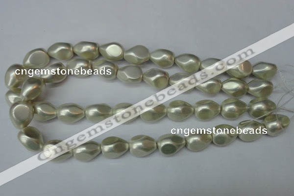 CSB893 15.5 inches 15*20mm teardrop shell pearl beads wholesale