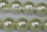 CSB896 15.5 inches 16mm whorl round shell pearl beads wholesale