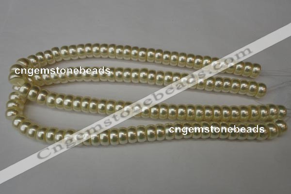 CSB901 15.5 inches 6*12mm rondelle shell pearl beads wholesale