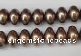 CSB905 15.5 inches 8*12mm rondelle shell pearl beads wholesale