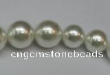 CSB920 15.5 inches 8mm - 14mm round shell pearl beads wholesale