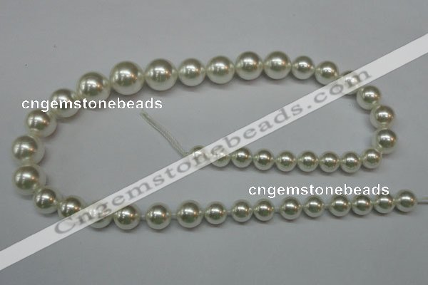 CSB920 15.5 inches 8mm - 14mm round shell pearl beads wholesale