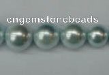 CSB922 15.5 inches 8mm - 14mm round shell pearl beads wholesale