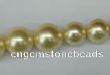 CSB923 15.5 inches 8mm - 14mm round shell pearl beads wholesale