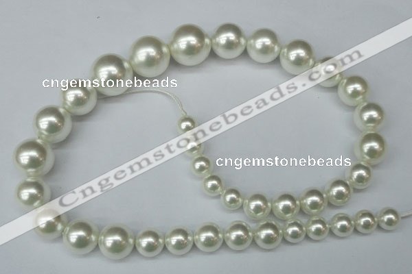 CSB930 15.5 inches 8mm - 16mm round shell pearl beads wholesale