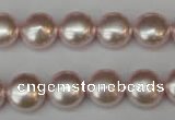 CSB941 15.5 inches 12mm flat round shell pearl beads wholesale