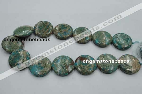 CSE08 15.5 inches 30mm flat round natural sea sediment jasper beads