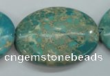 CSE101 15.5 inches 30*40mm oval dyed natural sea sediment jasper beads