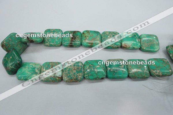 CSE108 15.5 inches 25*25mm square dyed natural sea sediment jasper beads