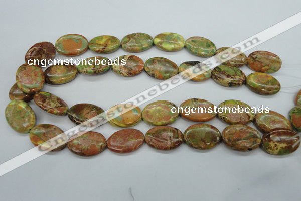 CSE125 15.5 inches 18*25mm oval dyed natural sea sediment jasper beads