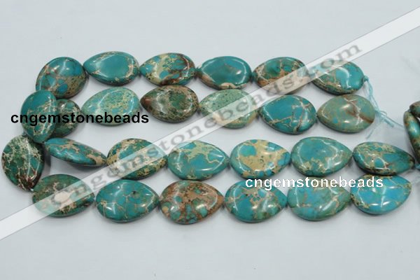 CSE14 15.5 inches 22*30mm flat teardrop natural sea sediment jasper beads