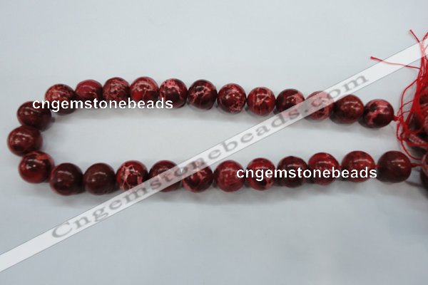 CSE163 15.5 inches 12mm round dyed natural sea sediment jasper beads