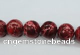 CSE164 15.5 inches 14mm round dyed natural sea sediment jasper beads