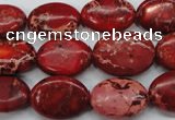 CSE182 15.5 inches 13*18mm oval dyed natural sea sediment jasper beads