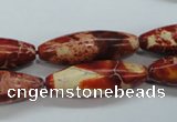 CSE208 15.5 inches 10*30mm rice dyed natural sea sediment jasper beads