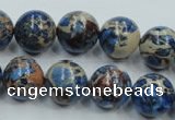 CSE215 15.5 inches 18mm round dyed natural sea sediment jasper beads