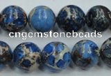 CSE51 15.5 inches 14mm round dyed natural sea sediment jasper beads