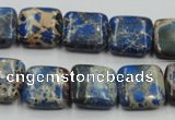 CSE53 15.5 inches 16*16mm square dyed natural sea sediment jasper beads