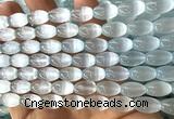 CSE655 15 inches 8*12mm rice selenite beads wholesale