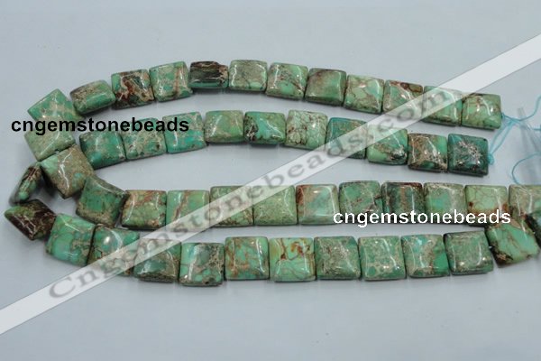 CSE68 15.5 inches 16*16mm square dyed natural sea sediment jasper beads