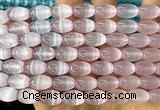 CSE695 15 inches 8*12mm rice selenite beads wholesale