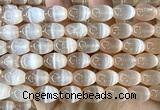 CSE726 15 inches 10*14mm rice selenite beads wholesale