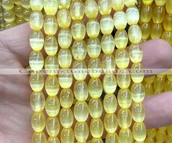 CSE744 15 inches 6*9mm rice selenite beads wholesale