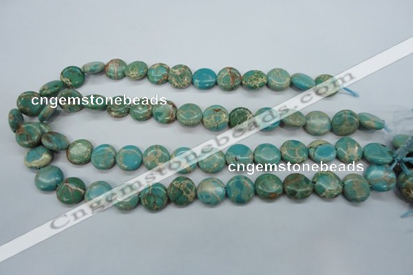 CSE84 15.5 inches 14mm flat round dyed natural sea sediment jasper beads