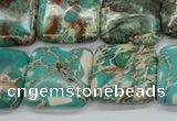 CSE90 15.5 inches 20*20mm square dyed natural sea sediment jasper beads