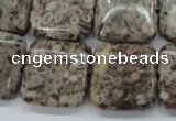 CSF06 15.5 inches 20*20mm square shell fossil jasper beads