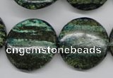 CSG21 15.5 inches 30mm flat round long spar gemstone beads wholesale