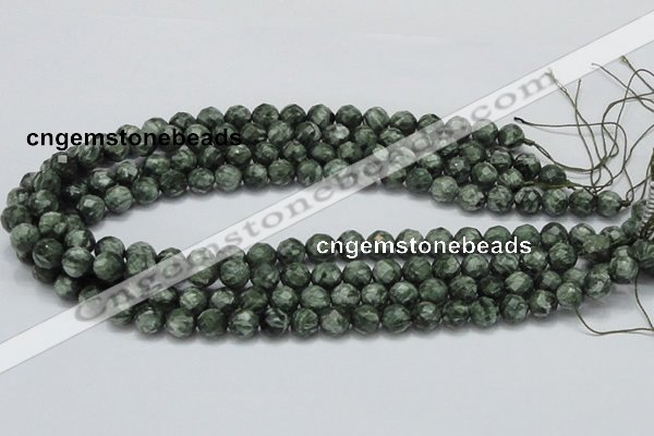 CSH07 15.5 inches 10mm faceted round natural seraphinite beads