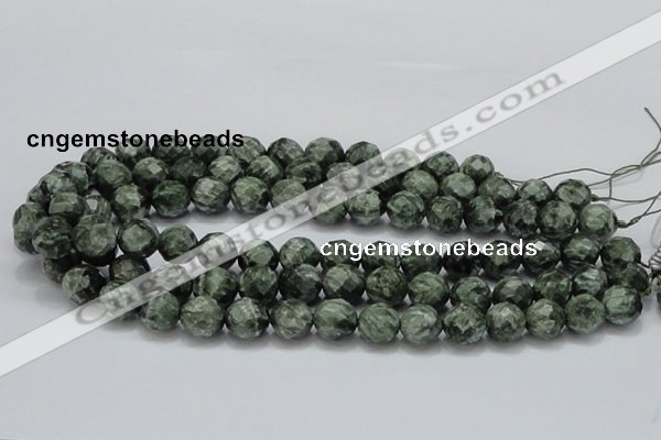 CSH08 15.5 inches 12mm faceted round natural seraphinite beads