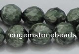 CSH10 15.5 inches 16mm faceted round natural seraphinite beads