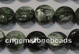 CSH120 15.5 inches 8mm flat round natural seraphinite gemstone beads