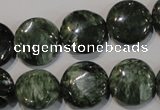 CSH124 15.5 inches 16mm flat round natural seraphinite gemstone beads