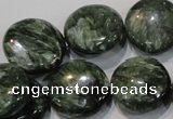 CSH126 15.5 inches 20mm flat round natural seraphinite gemstone beads