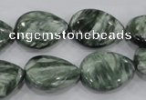 CSH51 15*20mm flat teardrop natural seraphinite gemstone beads