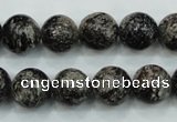 CSI03 15.5 inches 12mm round silver scale stone beads wholesale