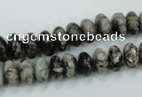 CSI05 15.5 inches 5*10mm rondelle silver scale stone beads wholesale