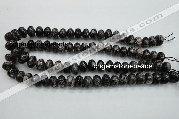 CSI06 15.5 inches 10*14mm rondelle silver scale stone beads wholesale