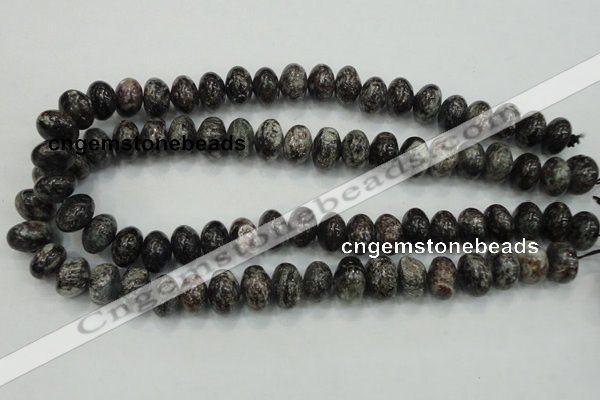 CSI07 15.5 inches 10*15mm rondelle silver scale stone beads wholesale