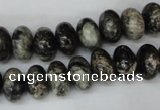 CSI08 15.5 inches 8*12mm rondelle silver scale stone beads wholesale