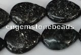 CSI106 15.5 inches 18*25mm flat teardrop silver scale stone beads