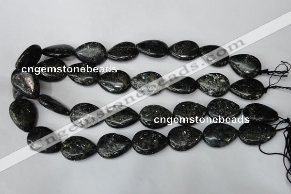 CSI106 15.5 inches 18*25mm flat teardrop silver scale stone beads