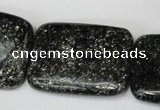 CSI119 15.5 inches 30*40mm rectangle silver scale stone beads