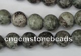 CSI15 15.5 inches 12mm round silver scale stone beads wholesale