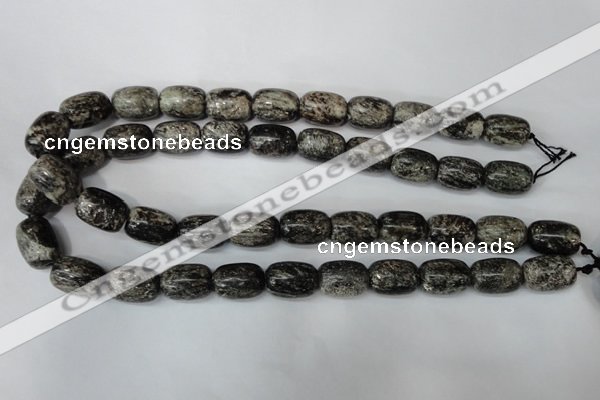 CSI22 15.5 inches 13*18mm drum silver scale stone beads wholesale